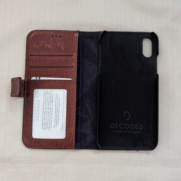 DECODED Full Grain Leather Folio + Case for Apple iPhone XR - Cinnamon Brown - Picture 5 of 7